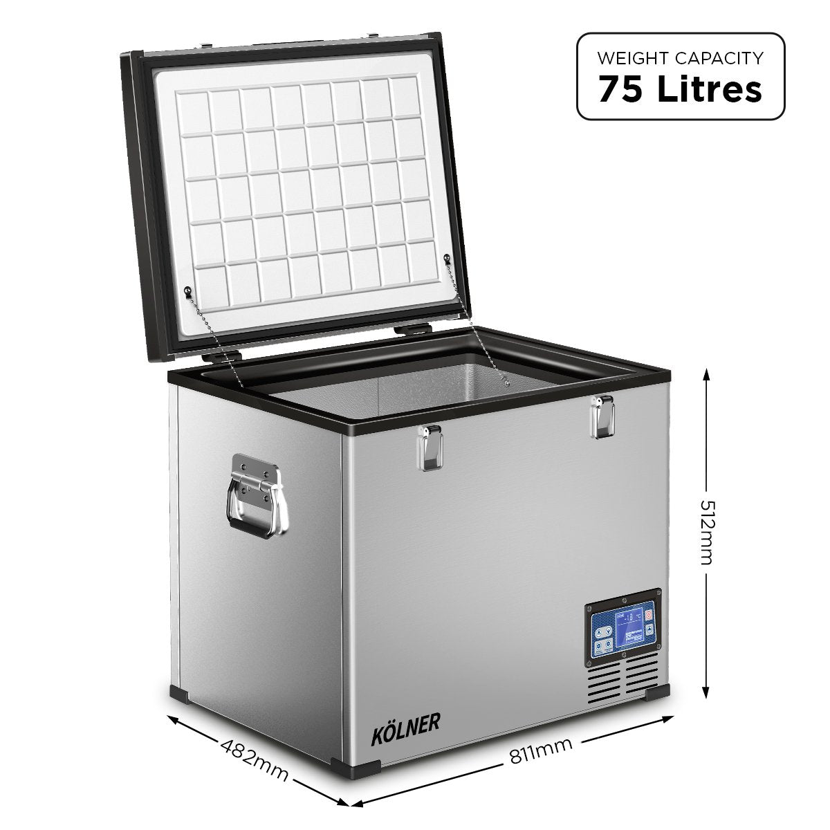 75l Portable Fridge Chest Freezer With LCD Panel - Vehicle Camping Refrigerator