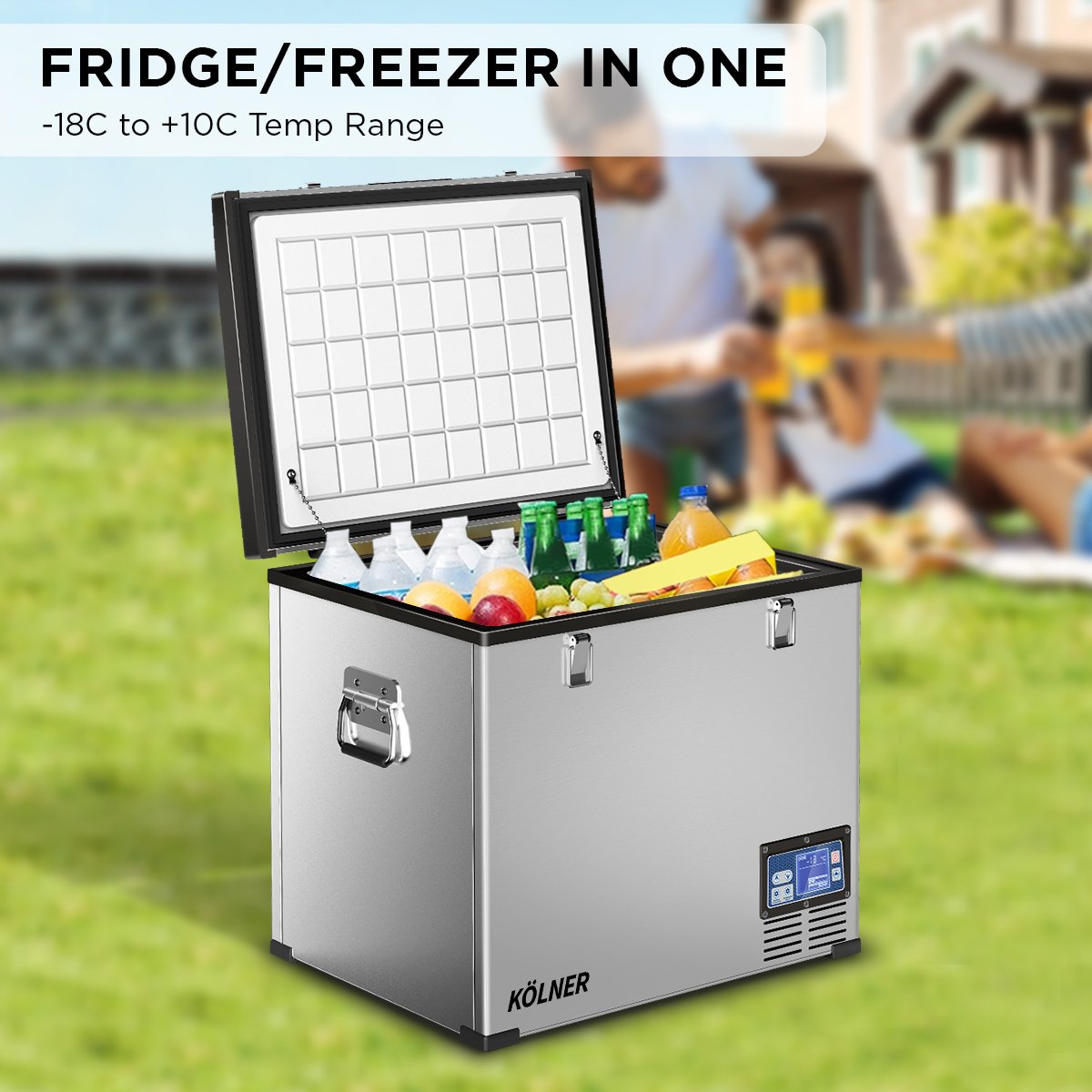 75l Portable Fridge Chest Freezer With LCD Panel - Vehicle Camping Refrigerator