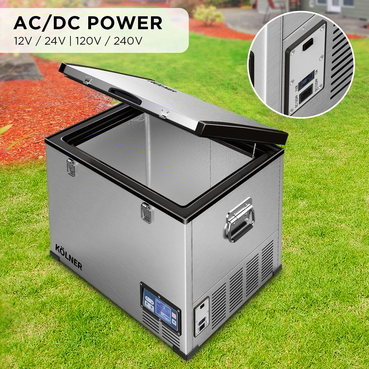 75l Portable Fridge Chest Freezer With LCD Panel - Vehicle Camping Refrigerator