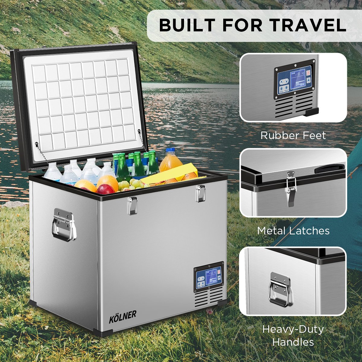 75l Portable Fridge Chest Freezer With LCD Panel - Vehicle Camping Refrigerator