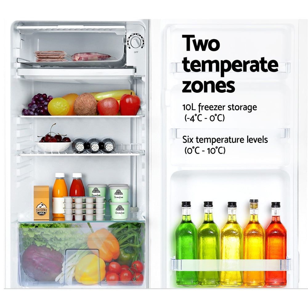 95L Under Bench Bar Fridge White