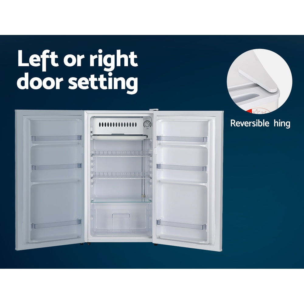 95L Under Bench Bar Fridge White
