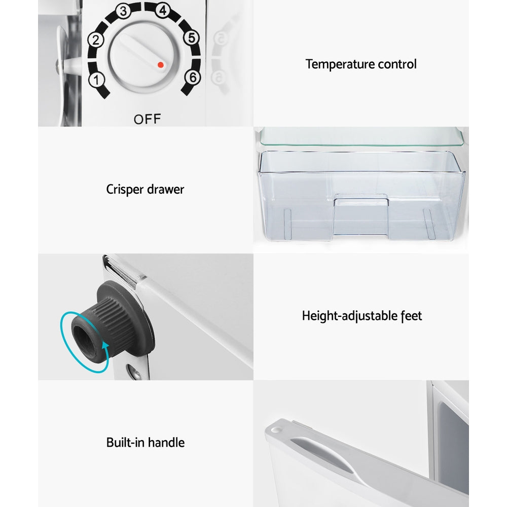95L Under Bench Bar Fridge White