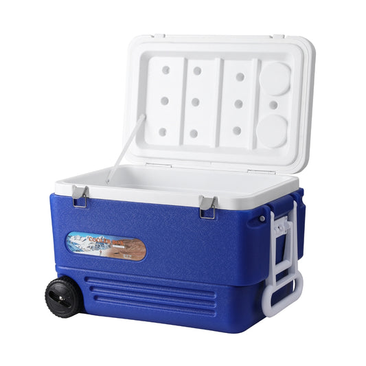 60L Portable Ice Cooler Box With Wheels Camping Esky