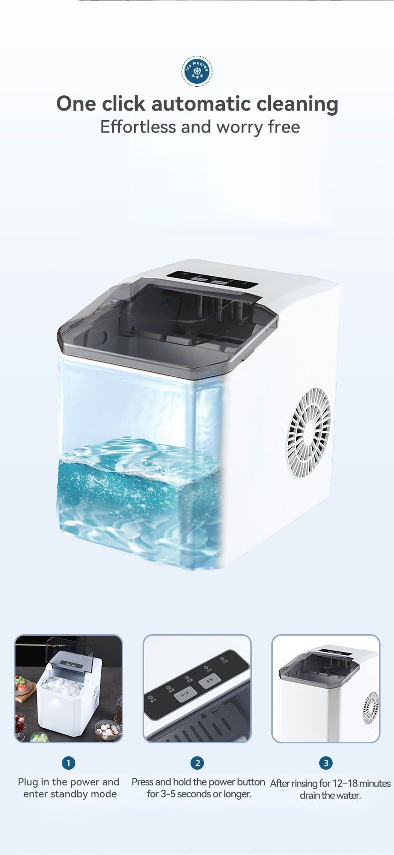 15kg Mini Ice Maker for Iced Drinks