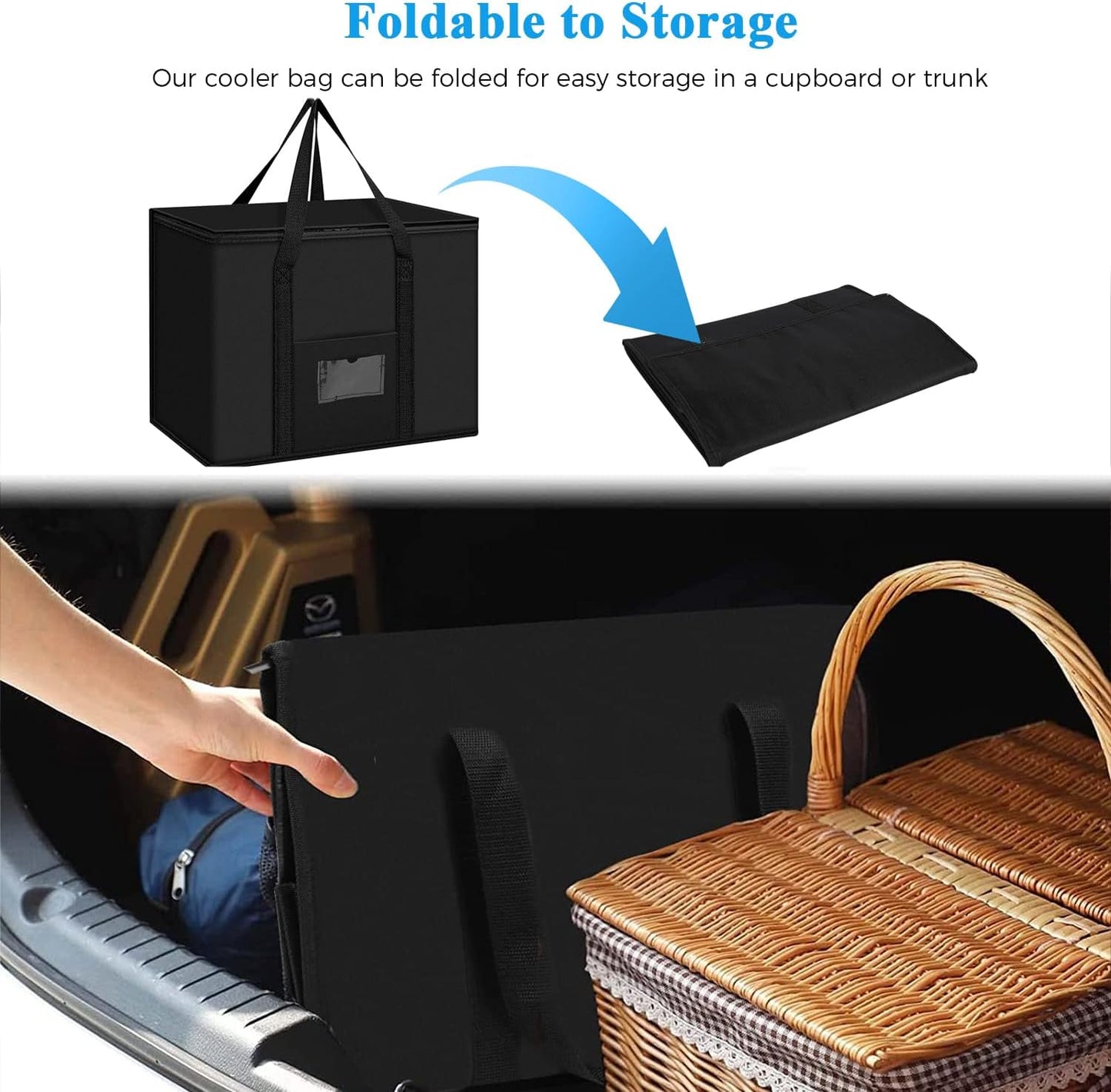 Soft Cooler Bag, 40L Large Cooler Bag, Grocery Bags, Picnic Bag, Thermal Food Delivery Bag, Insulated Bag, Cooler Bag_yux