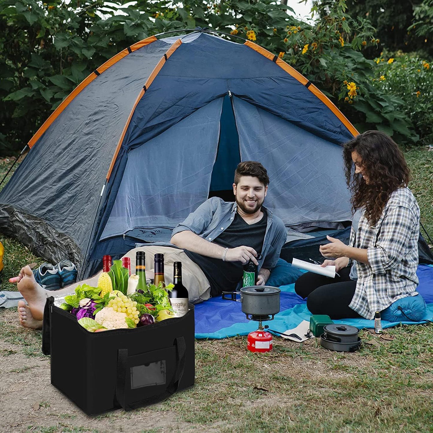 Soft Cooler Bag, 40L Large Cooler Bag, Grocery Bags, Picnic Bag, Thermal Food Delivery Bag, Insulated Bag, Cooler Bag_yux
