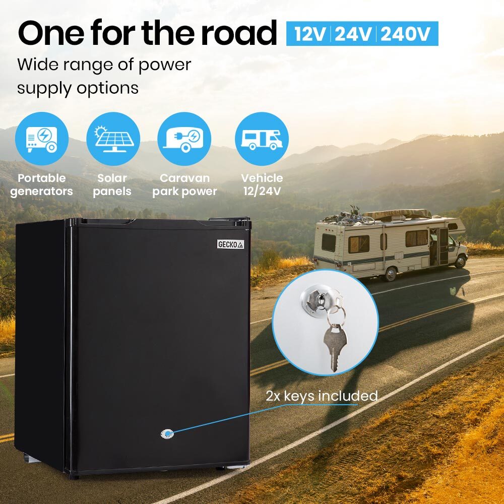 70L Portable Fridge Freezer Camping Caravan Car Fridges 12V/24V/240V , Black