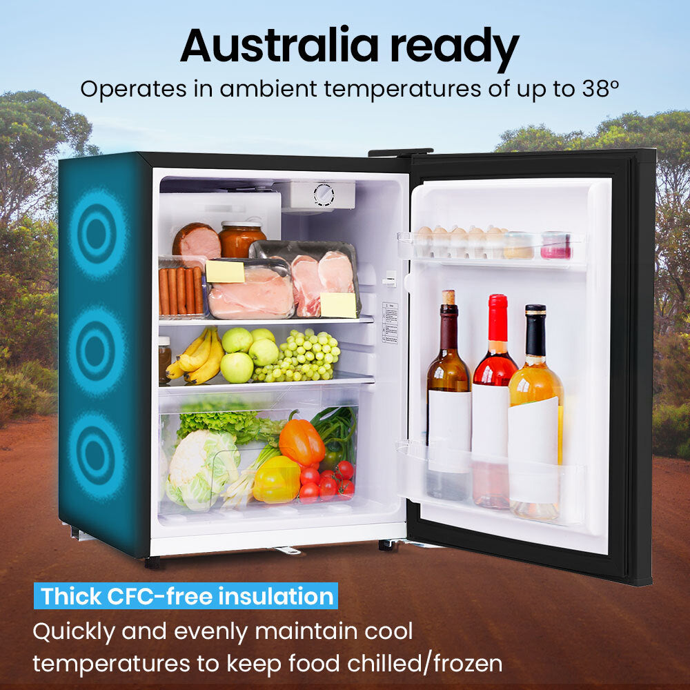 70L Portable Fridge Freezer Camping Caravan Car Fridges 12V/24V/240V , Black