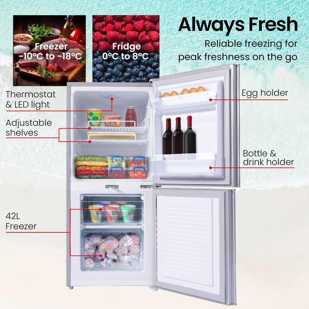 119L Upright Portable Fridge Mini Freezer, for Motorhome and Caravan, Silver