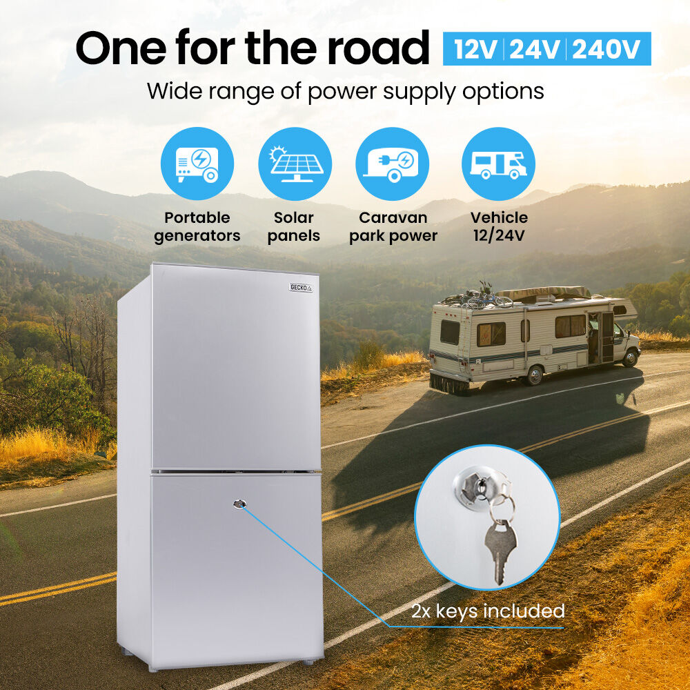 119L Upright Portable Fridge Mini Freezer, for Motorhome and Caravan, Silver