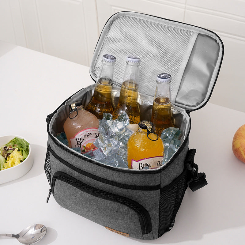 9L Black Insulated Lunch Bag Cooler Tote