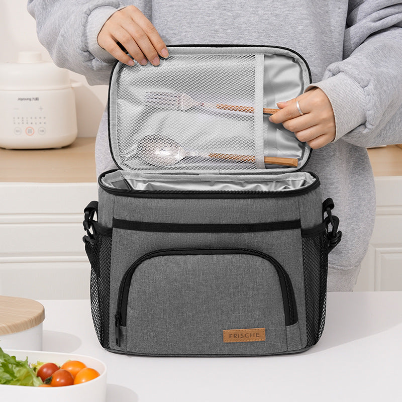 9L Black Insulated Lunch Bag Cooler Tote