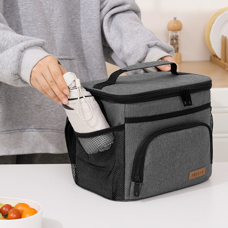 9L Black Insulated Lunch Bag Cooler Tote